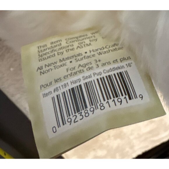 Wild Republic Harp Seal Pup Cuddlekins Plush Toy 21" 2005 NWT - Picture 6 of 9